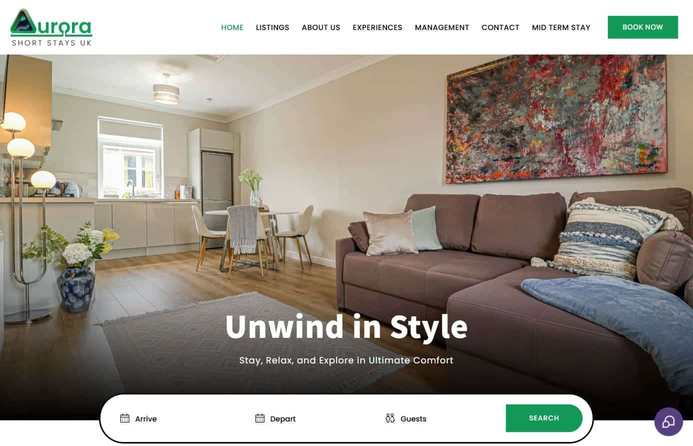 Aurora Stay, Boostly direct-booking site