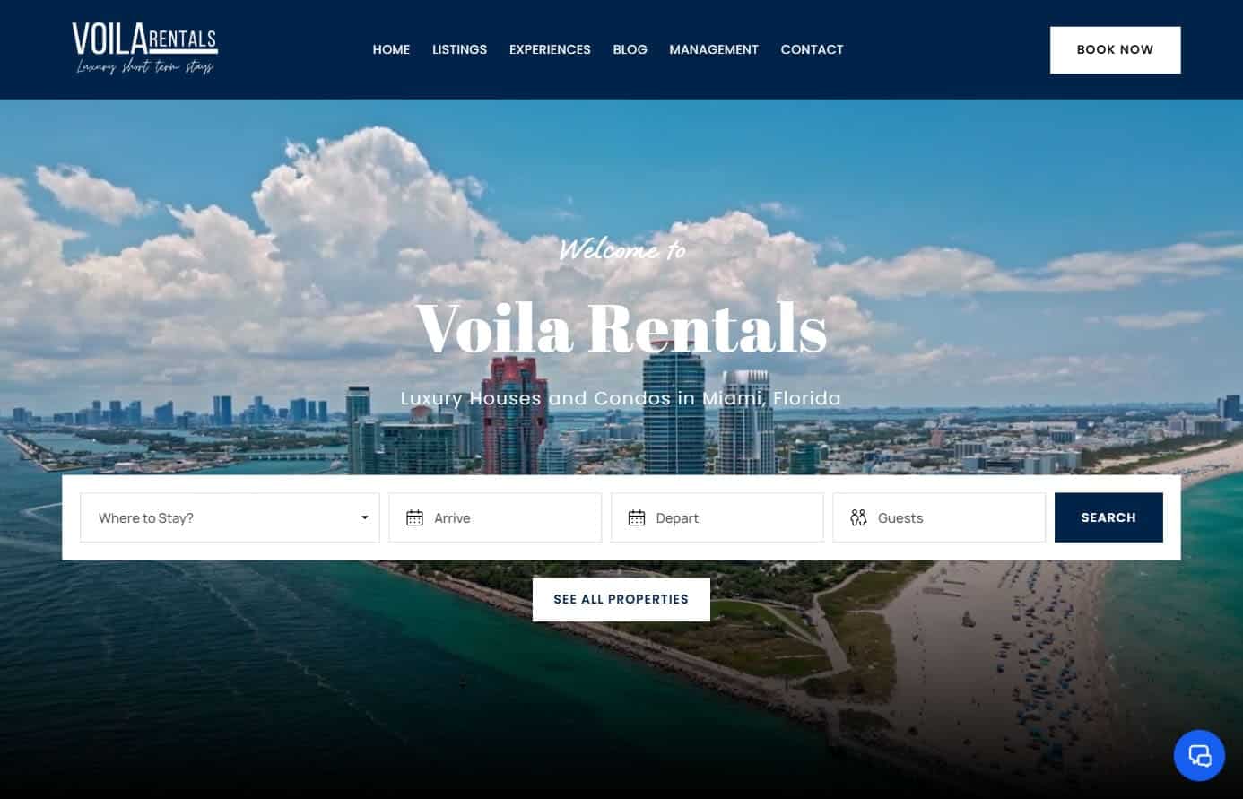 Voila Rentals, Boostly direct-booking site